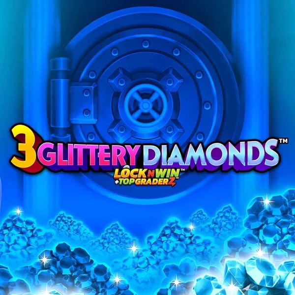 3 Glittery Diamonds by PearFiction Studios, showcased at stakekasino.eu.com – game logo