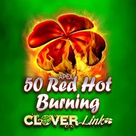 50 Red Hot Burning Clover Links logo by Novomatic Stake Casino