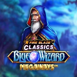 Fire Blaze Blue Wizard Megaways logo by Rarestone Gaming Stake Casino