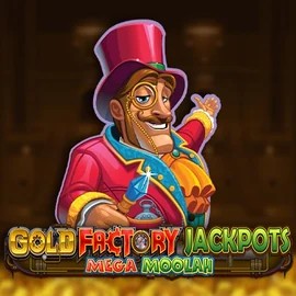 Gold Factory Jackpots Mega Moolah logo – Jackpots by Aurum Signature Studios at Stake Casino