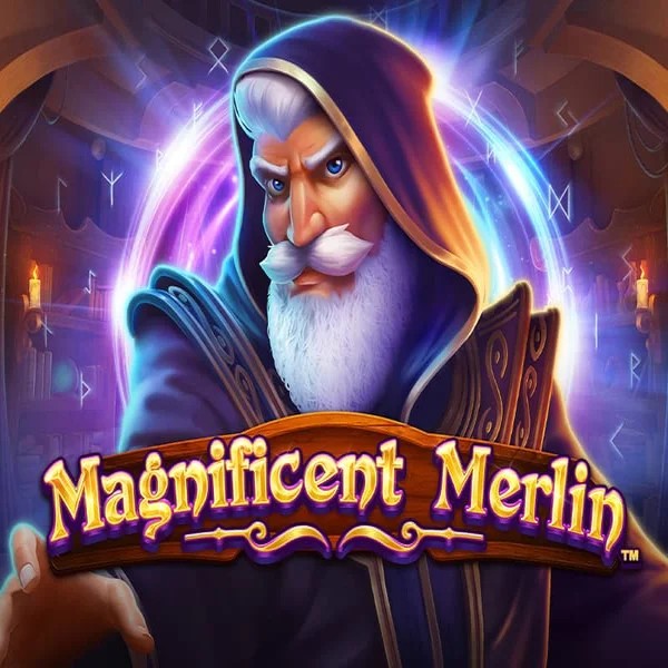Official Slots logo: Magnificent Merlin by Greentube at Stake Casino
