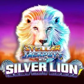Jackpots logo of Stellar Jackpots with Silver Lion from Lightning Box Game at Stake Casino