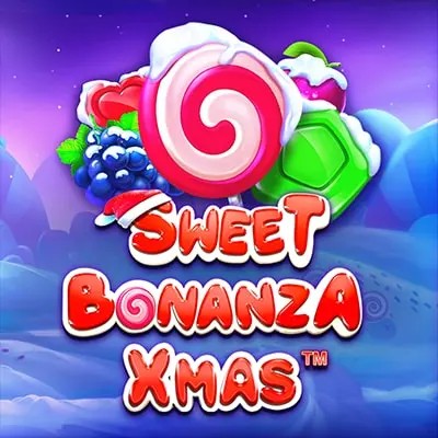 Sweet Bonanza Xmas Slot online game logo by Pragmatic Play on stakekasino.eu.com
